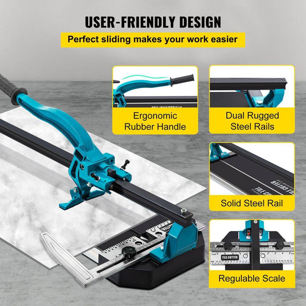 VEVOR Tile Cutter 39 in. Manual Tile Cutter Tile Cutter Tools wSingle Rail Snap Tile Cutter for Cutting Porcelain Tiles CZQGJ1000MMSDDGWZV0