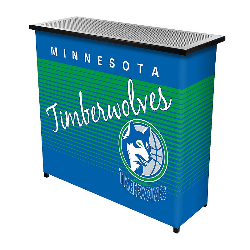 Minnesota Timberwolves Hardwood Classics 2-Shelf Portable Bar with Case