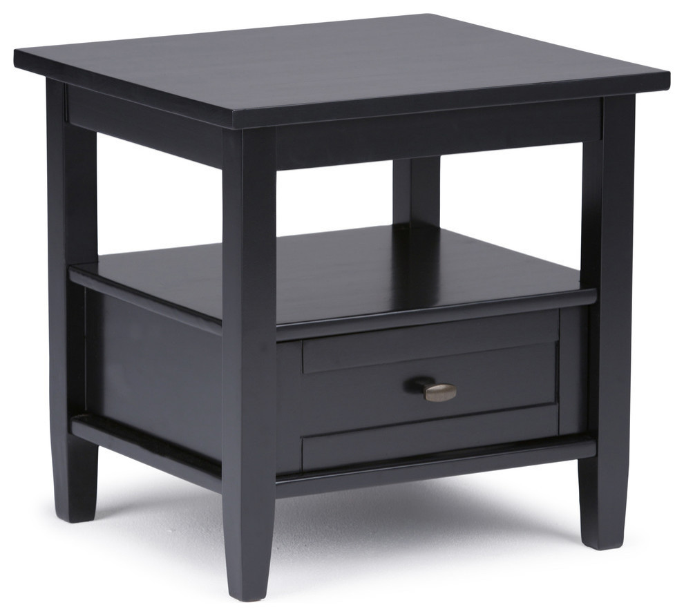 Warm Shaker Solid Wood 20 quotRustic End Side Table   Transitional   Side Tables And End Tables   by Homesquare  Houzz