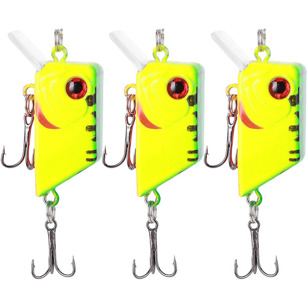 3pcs Unique Square Shape Mini Lure Artificial Simulation Lifelike Bait Fishing Tackle1#