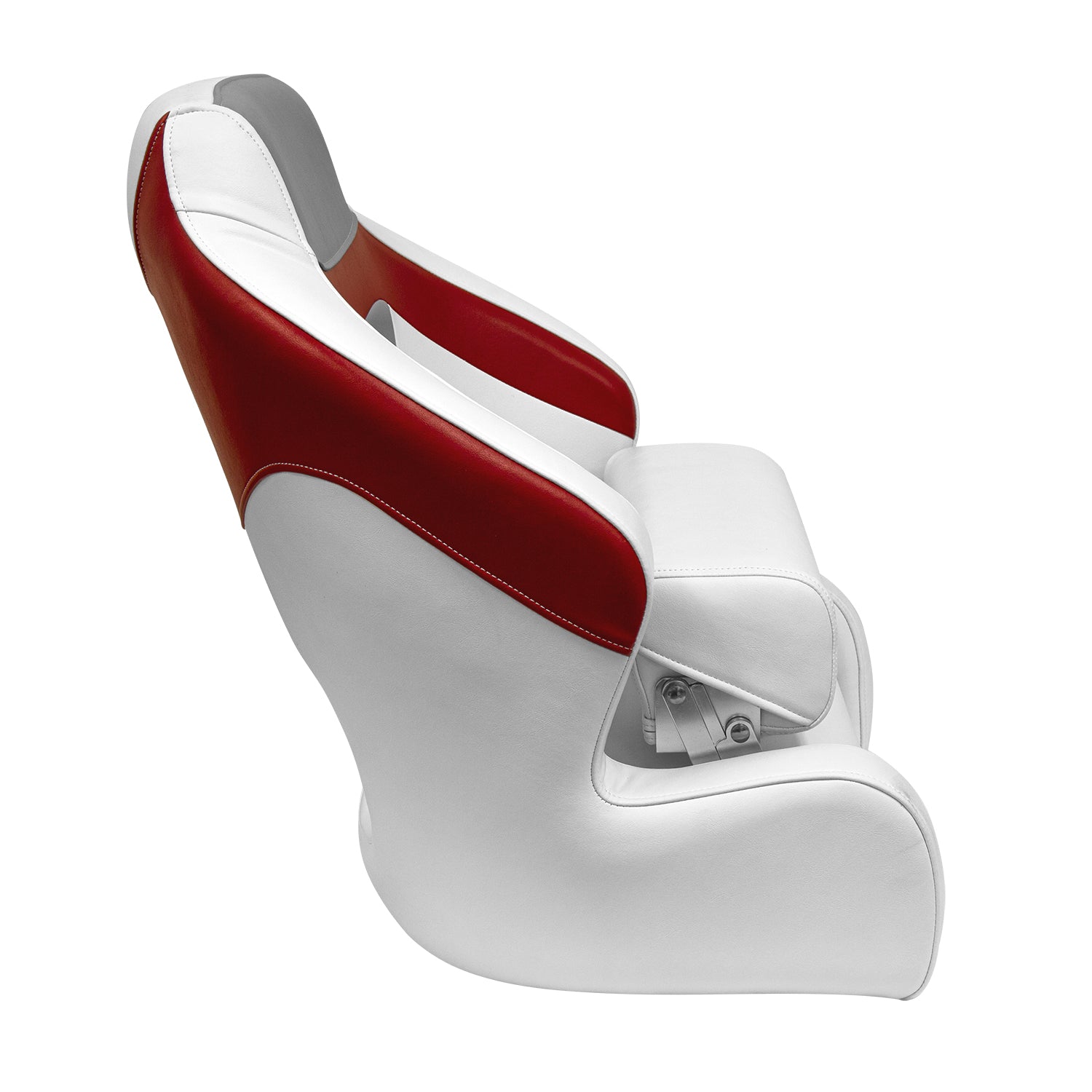 Wise 3338-1774 Baja Extra Large Bucket Seat with Flip-Up Bolster， Brite White / Marble Grey / Dark Red