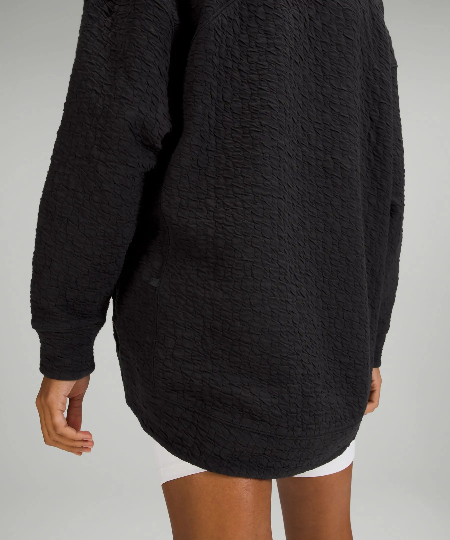 Rippled V-Neck Pullover