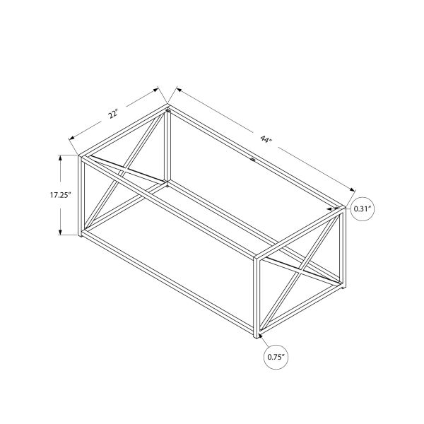 Coffee Table， Accent， Cocktail， Rectangular， Living Room， 44