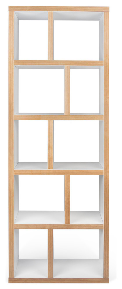 Berlin 5 Levels Bookcase 70 Cm  Pure White  Plywood   Transitional   Bookcases   by TEMAHOME  Houzz