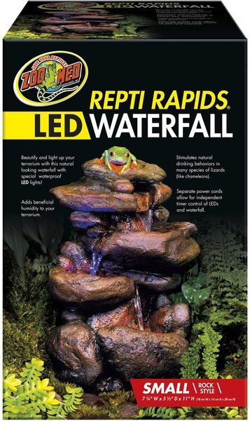 Zoo Med Repti Rapids LED Waterfall Rock Style Reptile Ornament