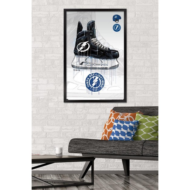 Trends International Nhl Tampa Bay Lightning Drip Skate 21 Framed Wall Poster Prints