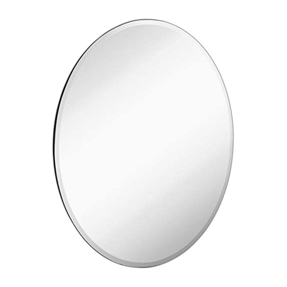 Large Simple Round 1 Inch Beveled Circle Wall Mirror Frameless (18