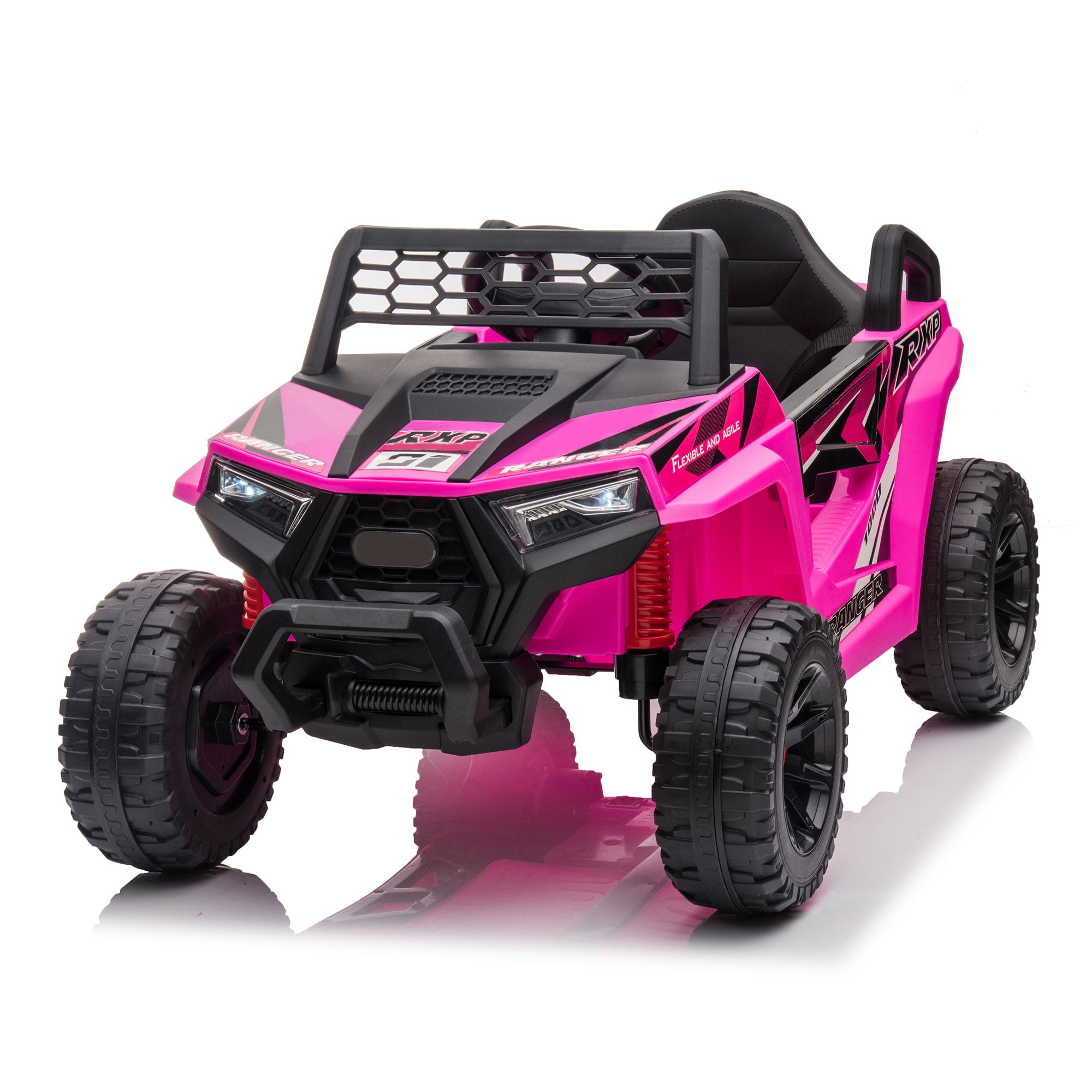 Kids ATV Ride on ATV, 12V Battery Powered Electric Vehicle, Ride on Car 4 Wheeler Quad for Boys & Girls-Pink