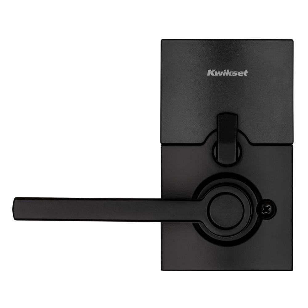 Kwikset 917 SmartCode Matte Black Contemporary Keypad Electronic Single-Cylinder Halifax Door Lever Featuring SmartKey Security 917HFL514SMTCPR