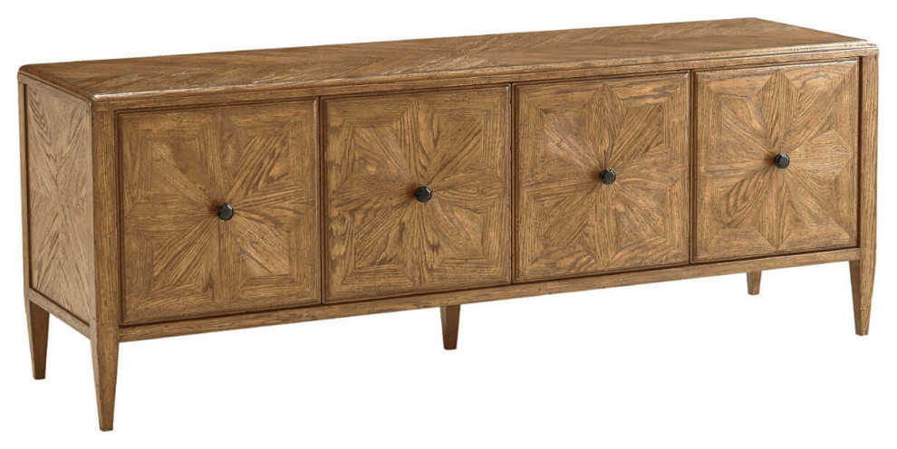 Oak Parquetry Media Cabinet Light   Transitional   Media Cabinets   by English Georgian America  Houzz