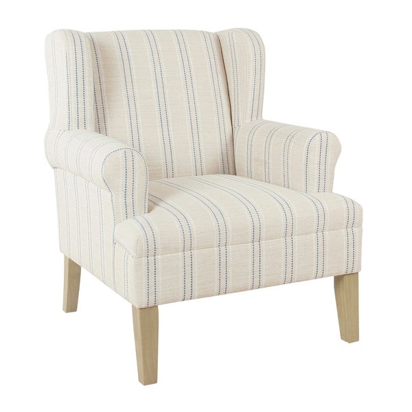 HomePop Emerson Rolled Arm Accent Chair - Blue Calypso Stripe