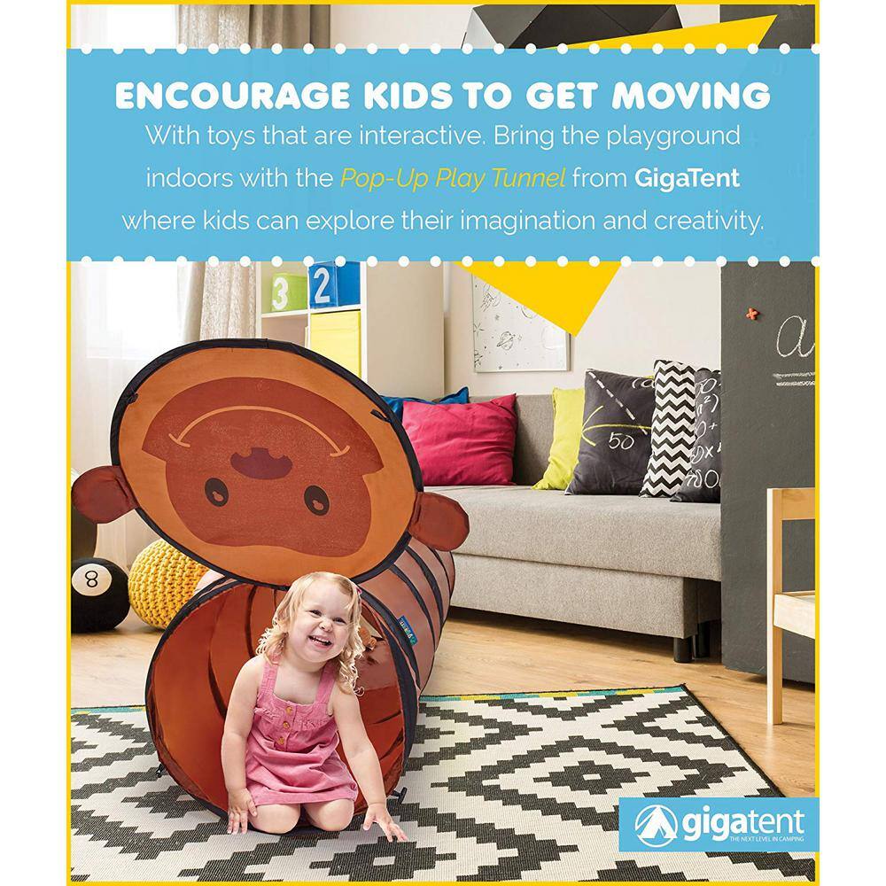 GigaTent 72 in. Brown Monkey Play Tunnel CT034