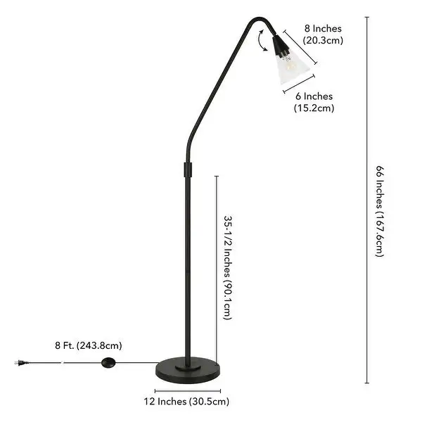 Challice Blackened Bronze Arc Floor Lamp