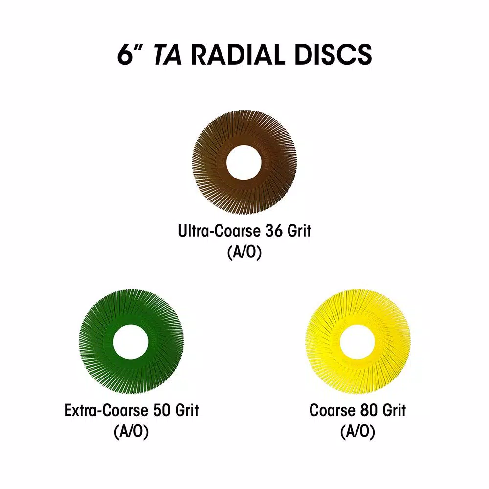 Dedeco Sunburst and#8211; 2 in. 3-PLY Radial Discs and#8211; 1/4 in. Arbor and#8211; Thermoplastic Cleaning and Polishing Tool Assortment (6-Piece) and#8211; XDC Depot