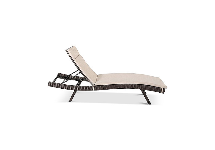 Noble House Holtan Outdoor Wicker Adjustable Chaise Lounge