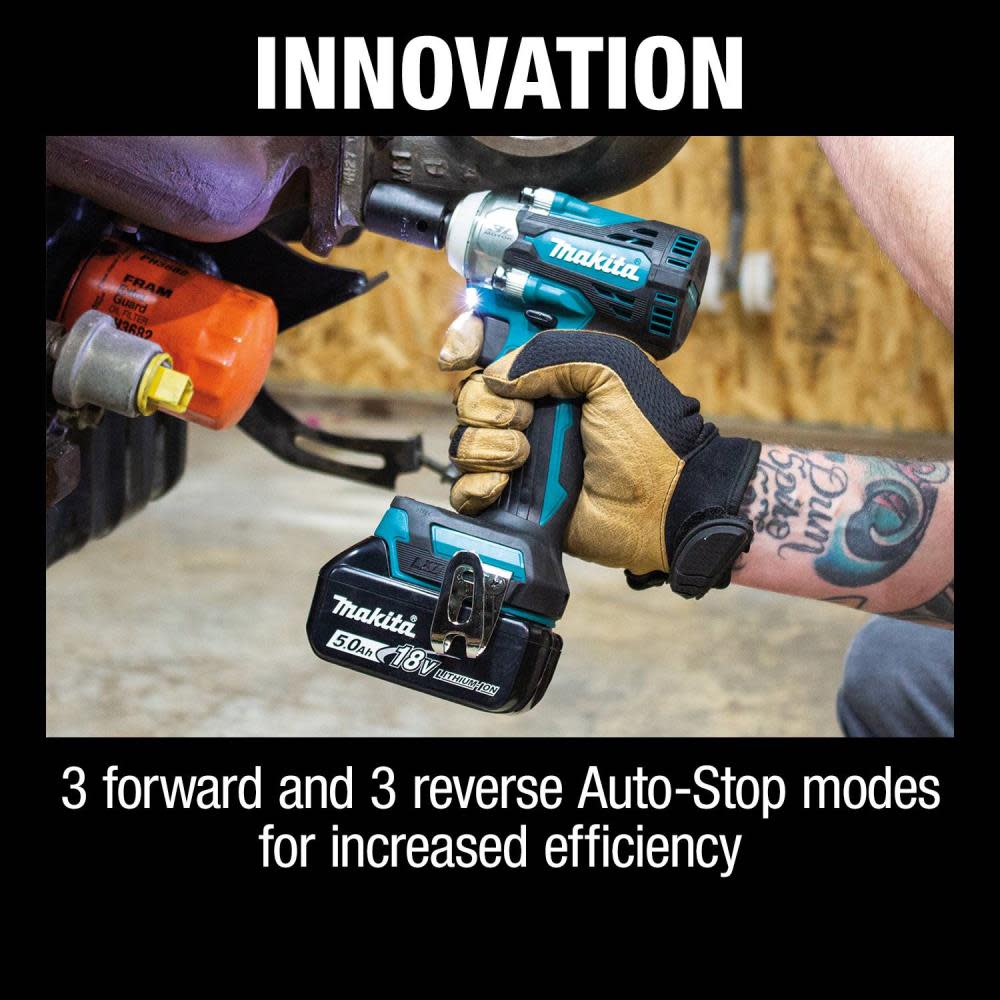 18V LXT® Lithium-Ion Brushless Cordless 4-Speed 1/2 Sq. Drive Impact Wrench Kit w/ Friction Ring Anvil (5.0Ah)