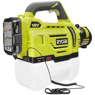 RYOBI ONE+ 18V Cordless Electrostatic 0.5 Gal. Sprayer with Extra LowMediumHigh Nozzles with 2.0 Ah Battery and Charger P2890-A12