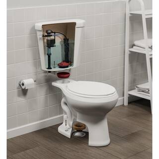 Glacier Bay 2-Piece 1.28 GPF High Efficiency Single Flush Round Toilet in White N2428RBN2428T