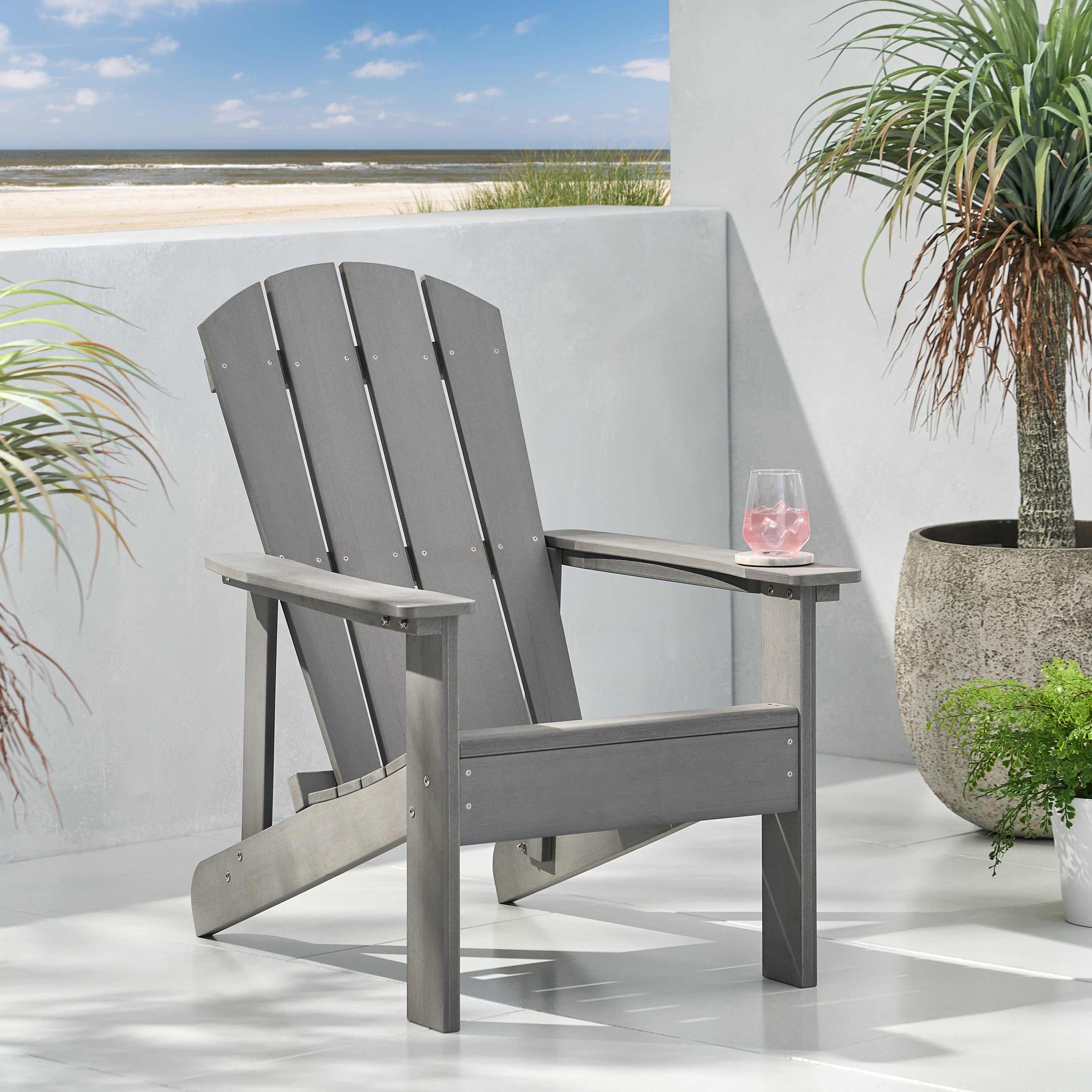 Anastasija Outdoor Faux Wood Adirondack Chair