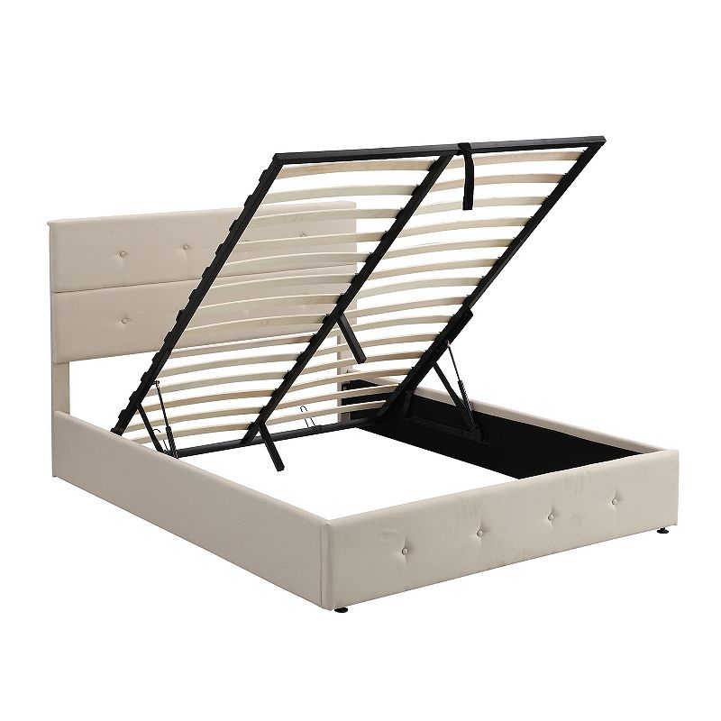 Merax Upholstered Platform Bed With Underneath Storage