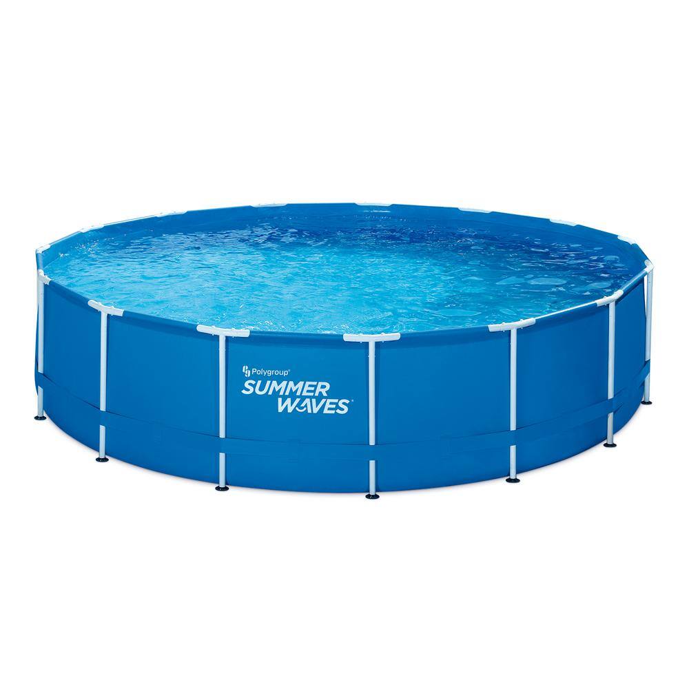 Summer Waves 15 ft. Round 42 in. Deep Metal Frame Pool P2001542E117