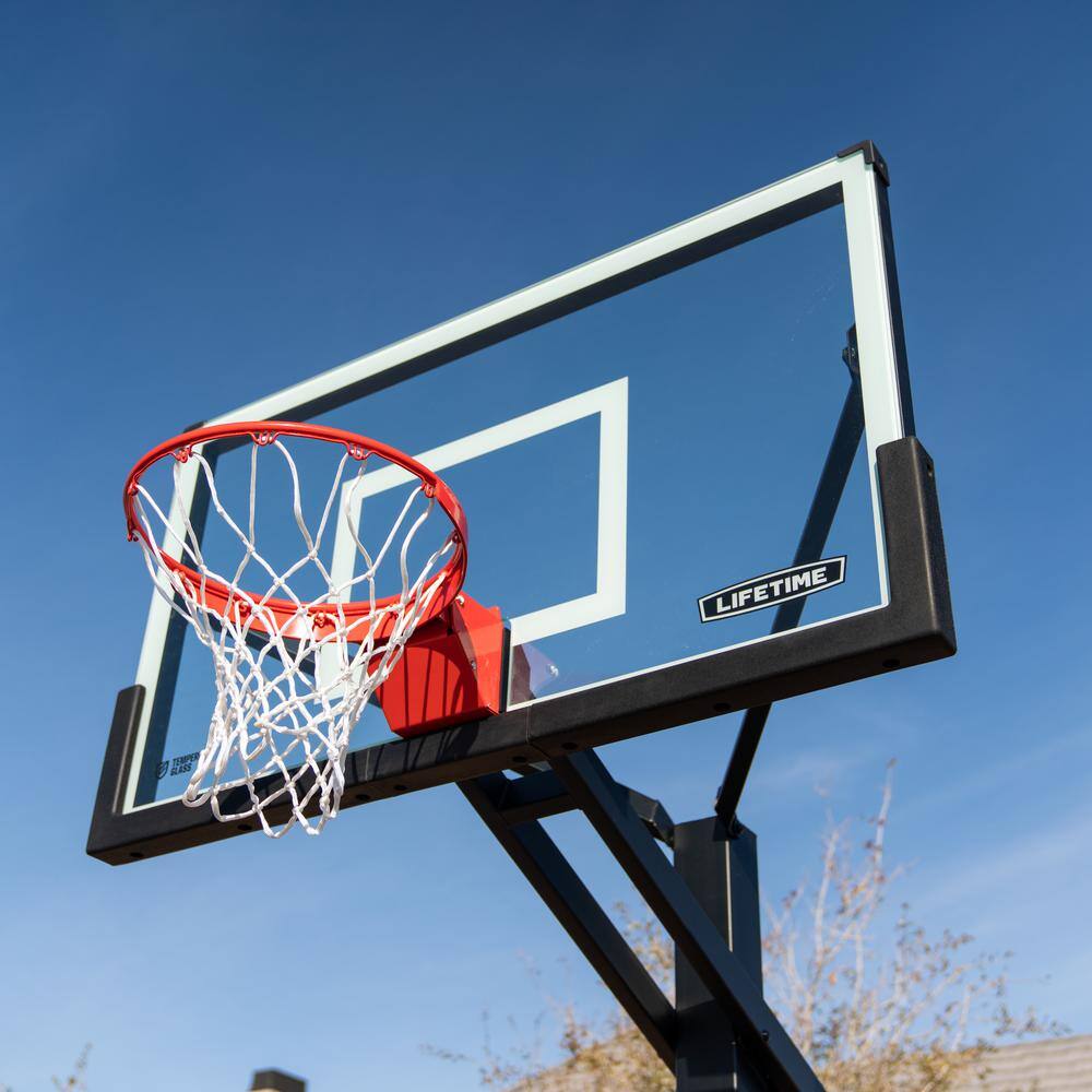 Lifetime 60 in. Tempered Glass Mammoth Bolt Down Basketball Hoop 90916