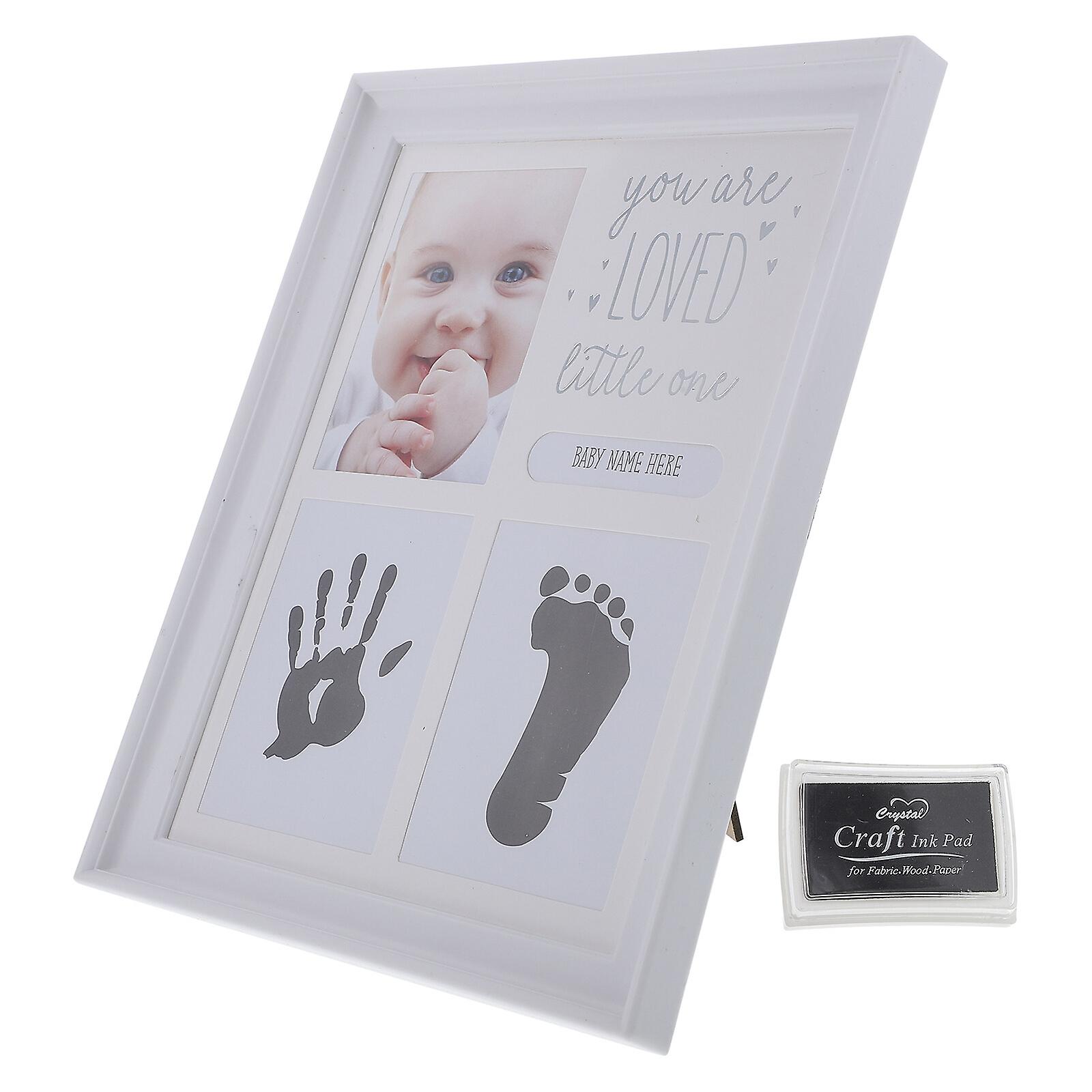 1 Set Baby Handprint Ink Pad Photo Frame Newborn Baby Shower Gift For Diy