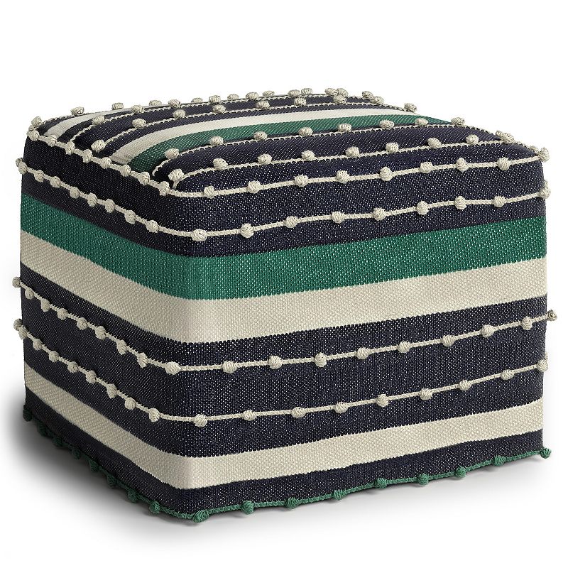 Simpli Home Barker Square Woven Indoor / Outdoor Pouf