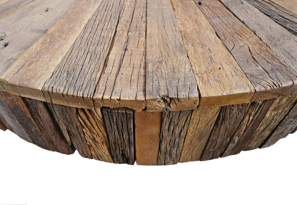 Salvaged Round Pinwheel Coffee Table   Rustic   Coffee Tables   by Design Mix Furniture  Houzz