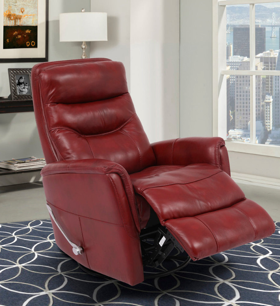 Parker Living Gemini   Leather Manual Swivel Glider Recliner   Traditional   Recliner Chairs   by Parker House  Houzz