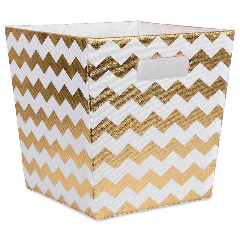 11 Trapezoid Polyester Storage Bin with Chevron Design