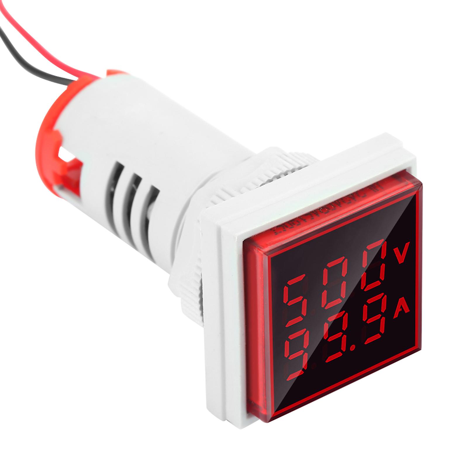 Led Digital Display Ac Voltage Current Meter Indicator 22mm 0-100a Meter Indicator (red)