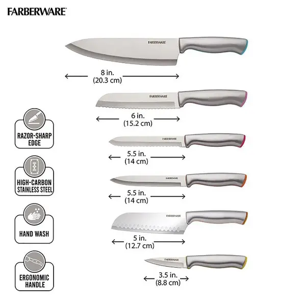 Farberware 12-Piece Stamped Stainless Steel Cutlery Set