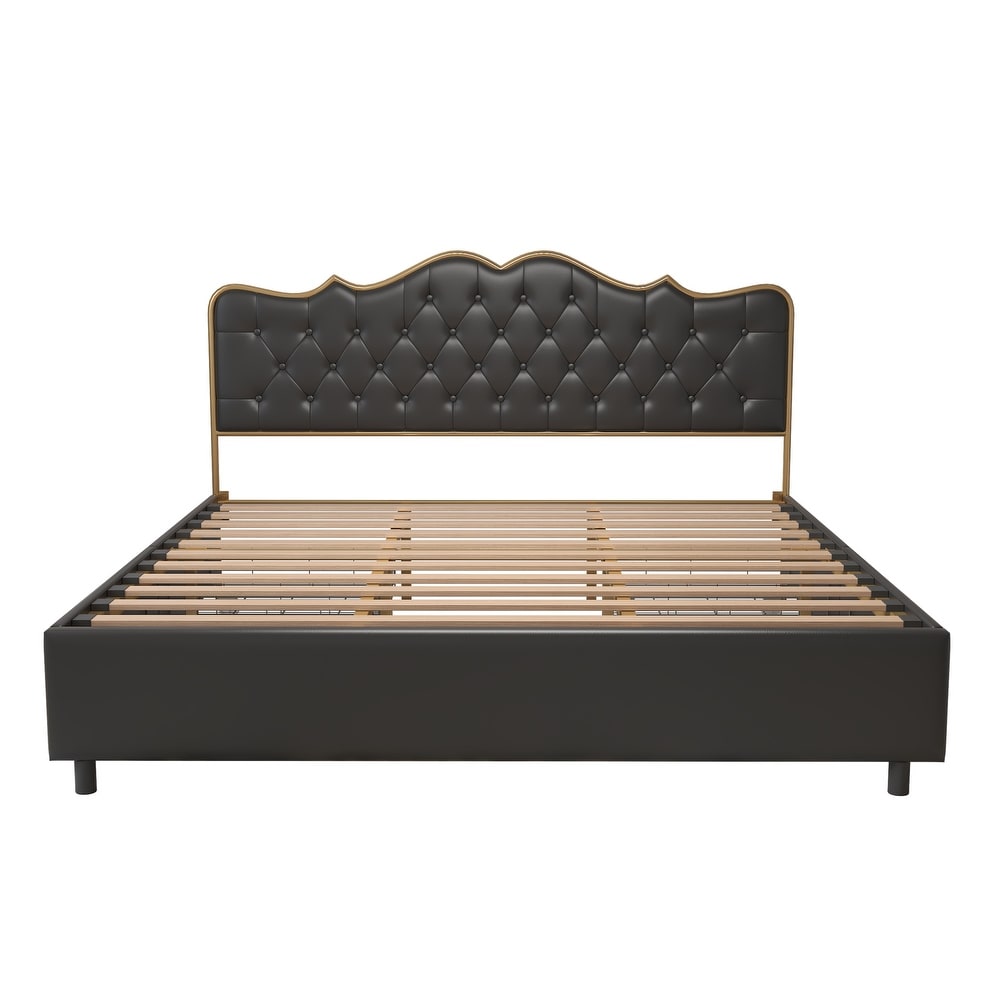 Metal frame sleeping bed with four storage drawer