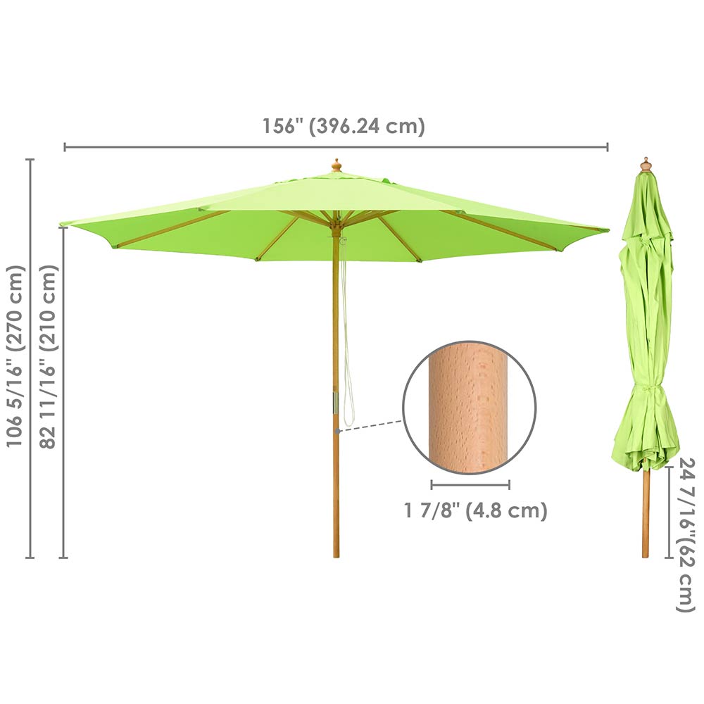 Yescom 13ft Patio Wood Market Umbrella Multiple Colors