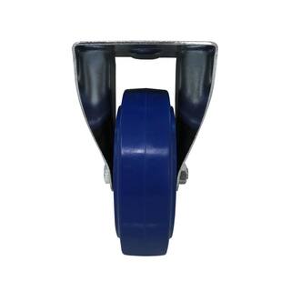 Everbilt 6 in. Blue Heavy-Duty Elastic Rubber and Steel Rigid Plate Caster with 529 lb. Load Rating 4054245EV