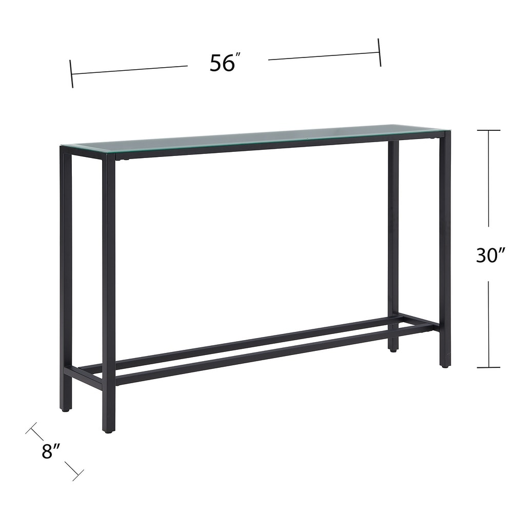 SEI Furniture Ham Long Narrow Console Table with Mirrored Top