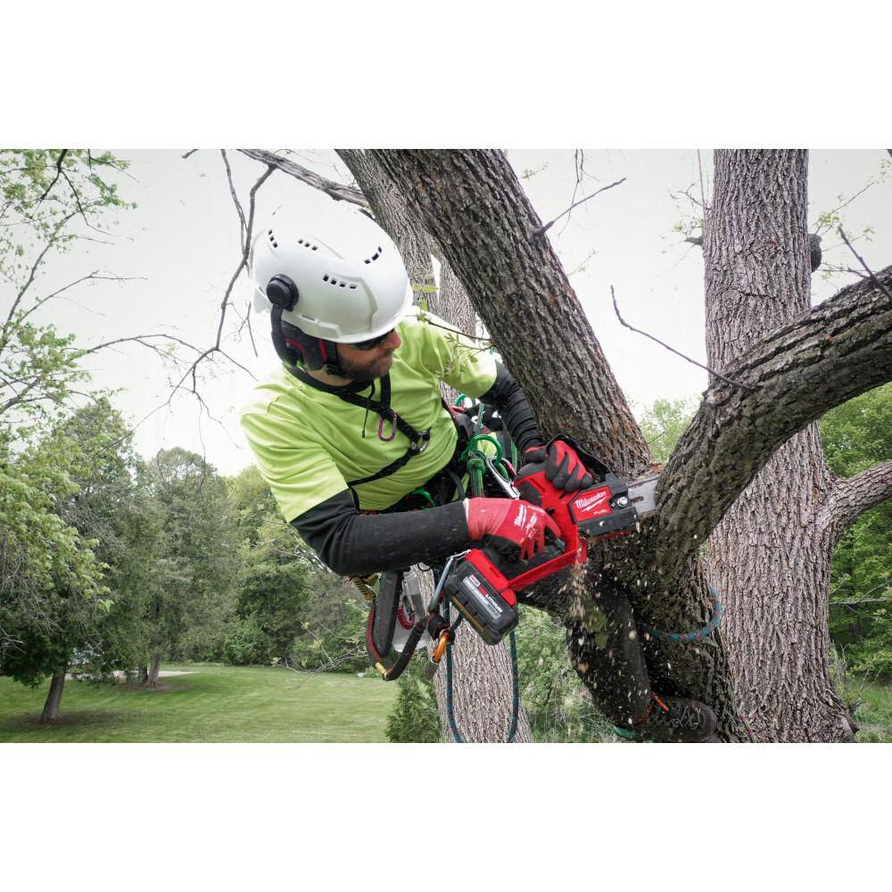 MW M18 FUEL 8 in. 18V Lithium-Ion Brushless Electric Battery Chainsaw 8 in. HATCHET Pruning Saw with Two 8 in. Saw Chain 3004-20-49-16-2750-49-16-2750