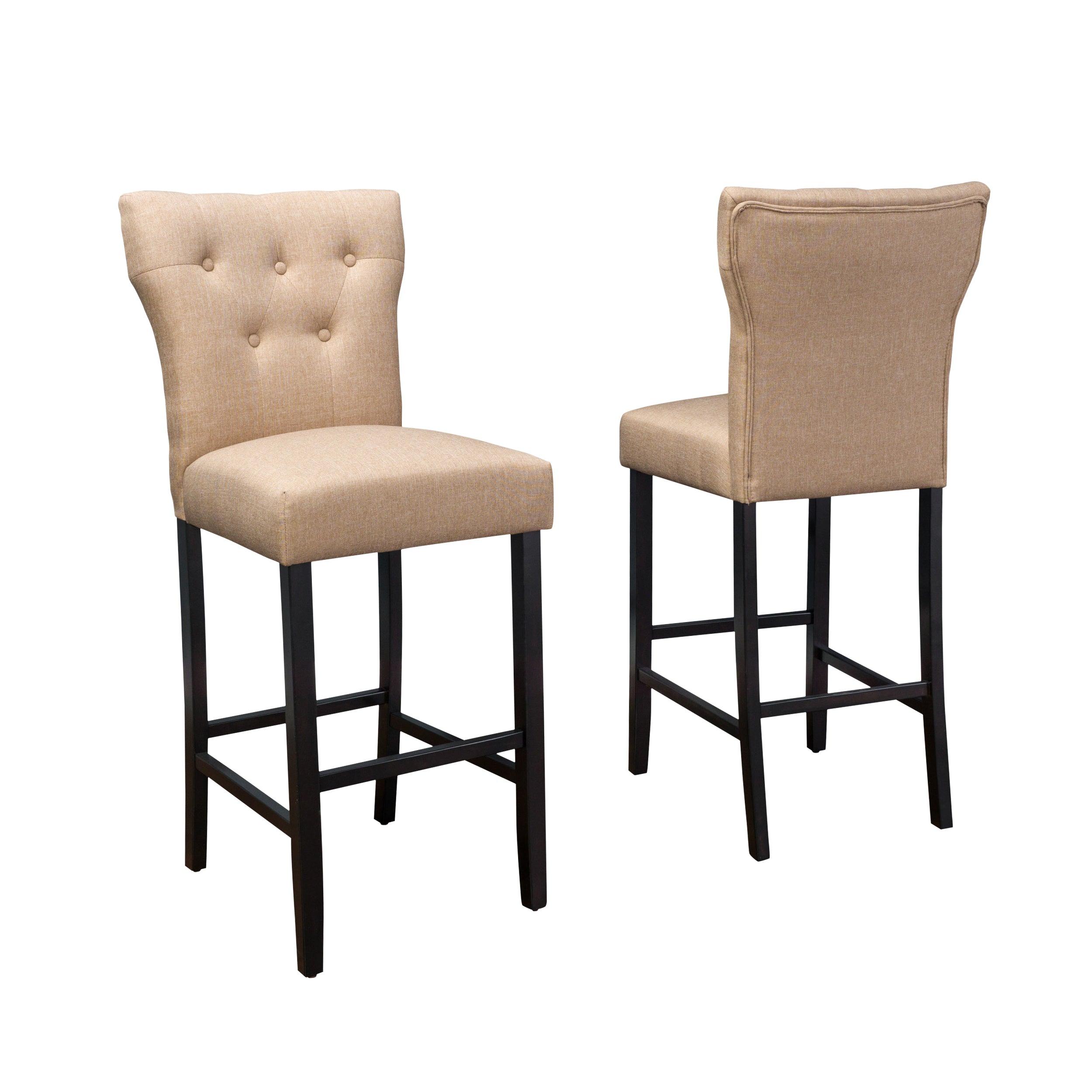 Pierre 31-Inch Brown Mocha Fabric Barstool (Set of 2)