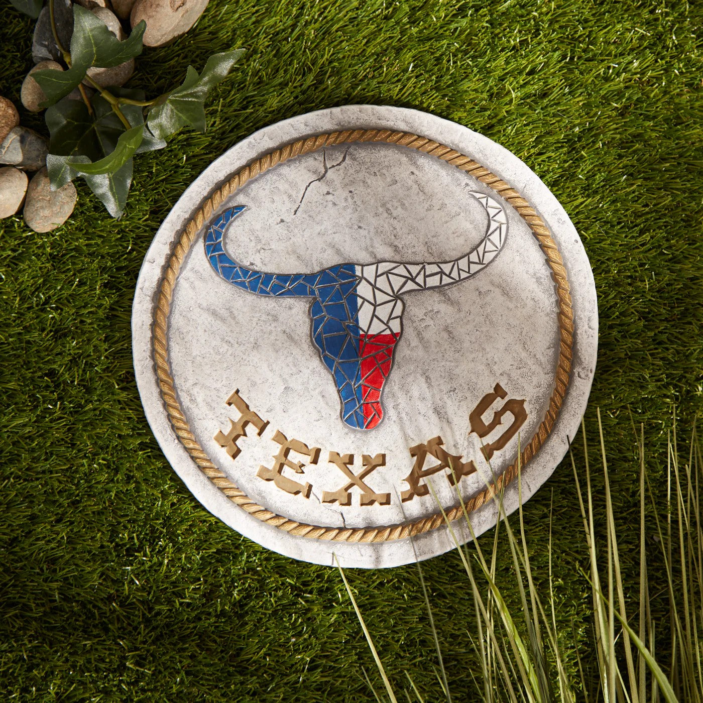 Accent Plus 4506862 Texas Longhorn Cement Stepping Stone