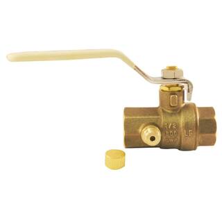 Everbilt 12 in. Brass Ball Valve with Waste NPT Full-Port THD95A303