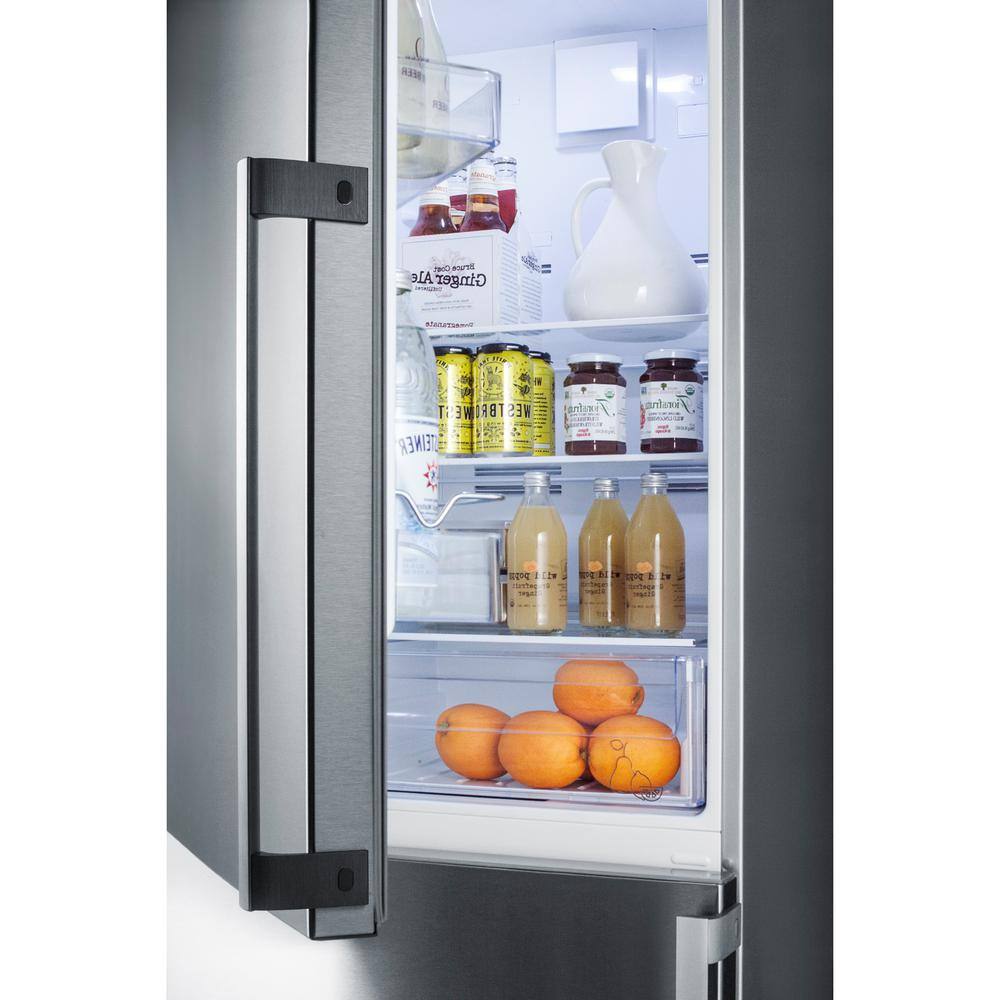 Summit Appliance 23.25 in. W 11.1 cu. ft. Bottom Freezer Refrigerator in Stainless Steel Counter Depth FFBF247SSIMLHDE