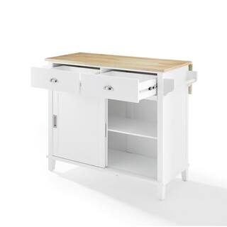 CROSLEY FURNITURE Cora White Kitchen Island with Drop Leaf CF3039NA-WH