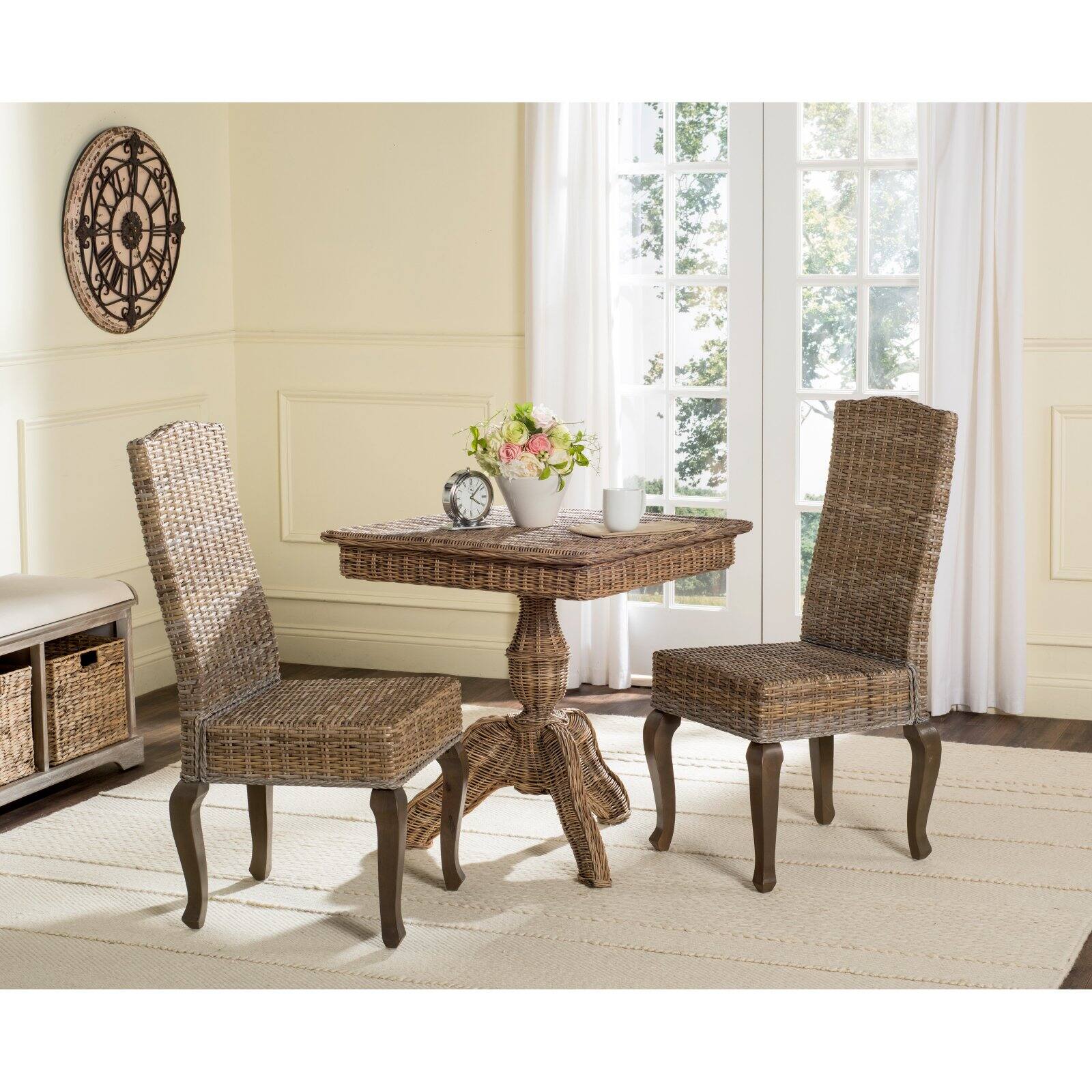 Safavieh Milos Wicker Dining Side Chair - Set of 2