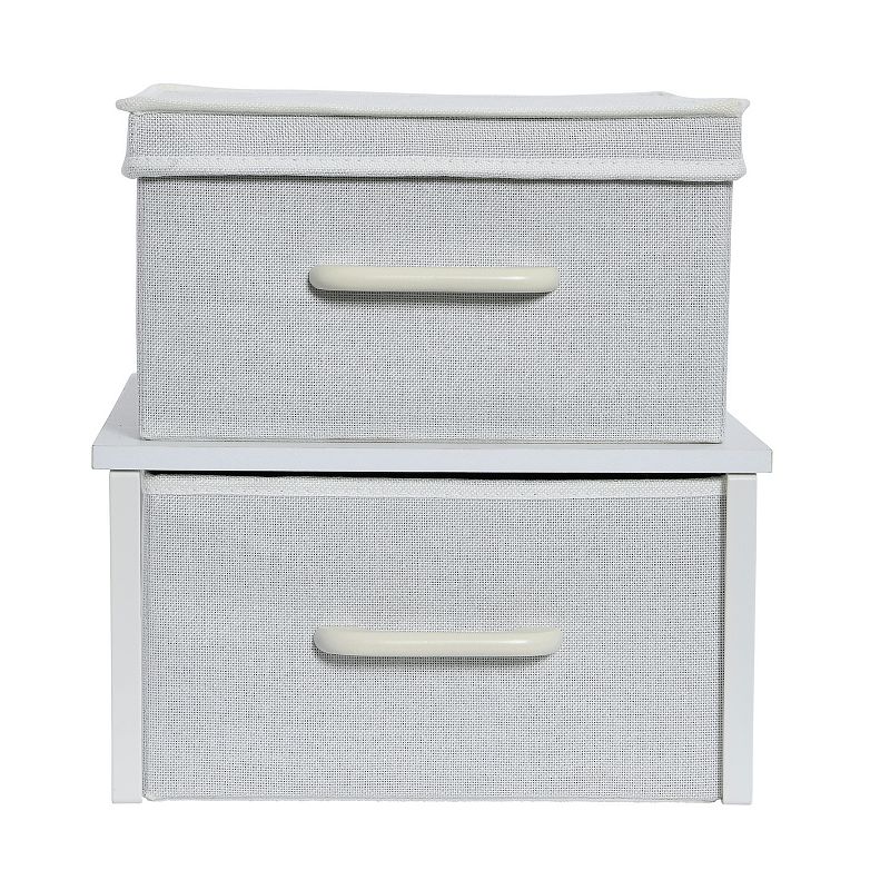 Household Essentials Set of 2 Stacking Storage Boxes with Frame