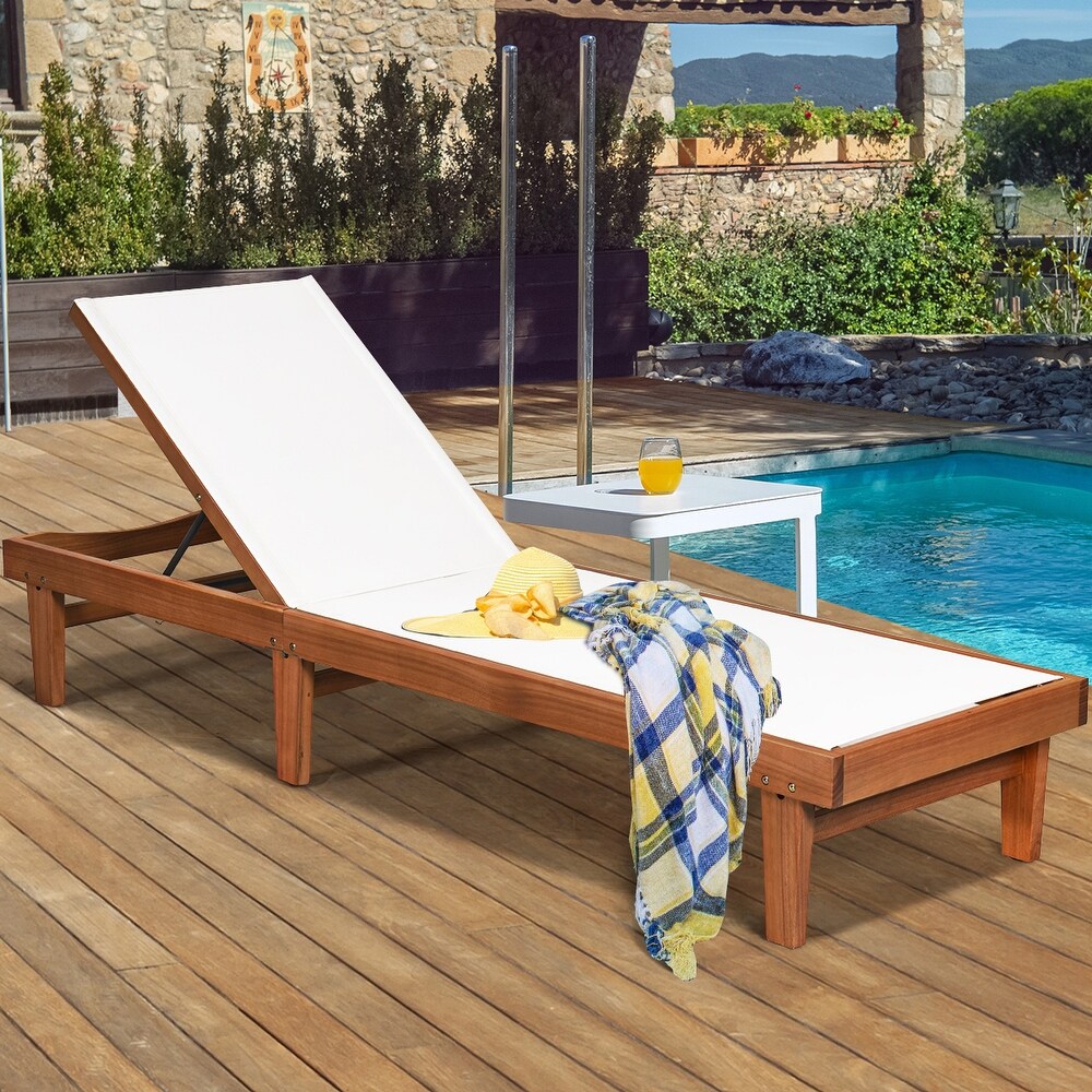 Costway Patio Lounge Chair with 5 Postion Adjustable Backrest and