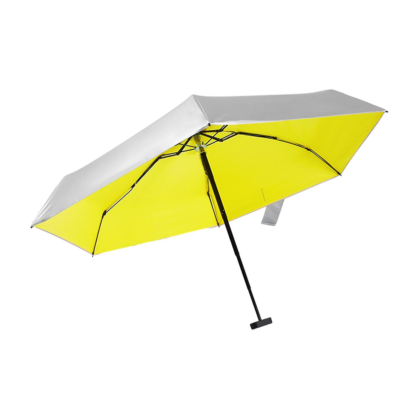 Folding Umbrella Pocket Umbrella Weatherproof Travel Umbrella Rain Umbrellas Yellow