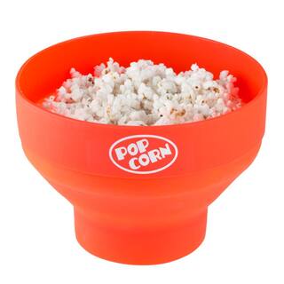 Chef Buddy 80 oz. Red Silicone Microwave Popcorn Popper Bowl W030090