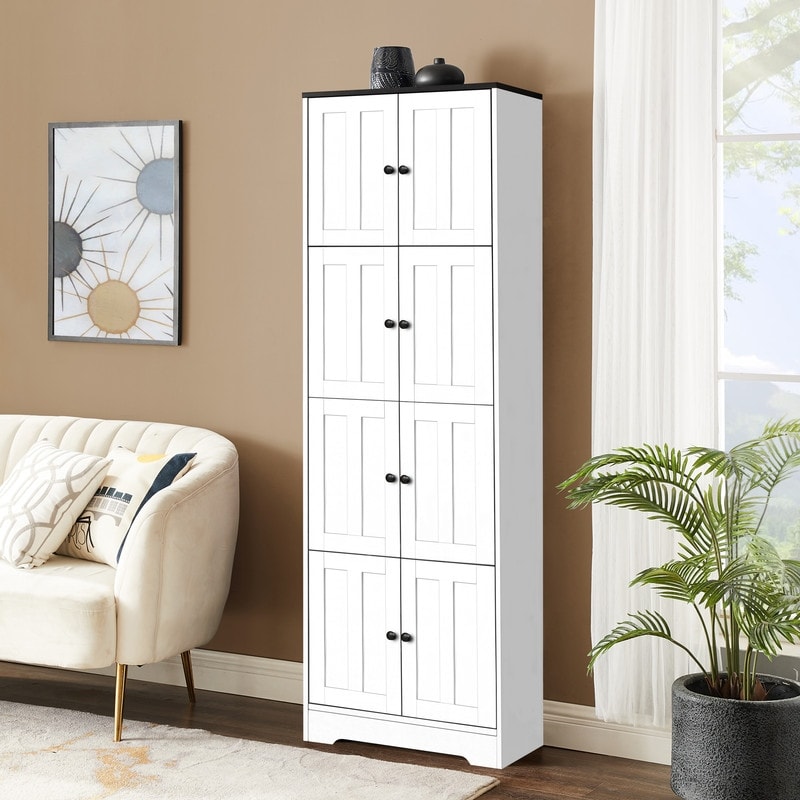 72.4'' Tall Storage Cabinet with 8 Doors and 4 Shelves