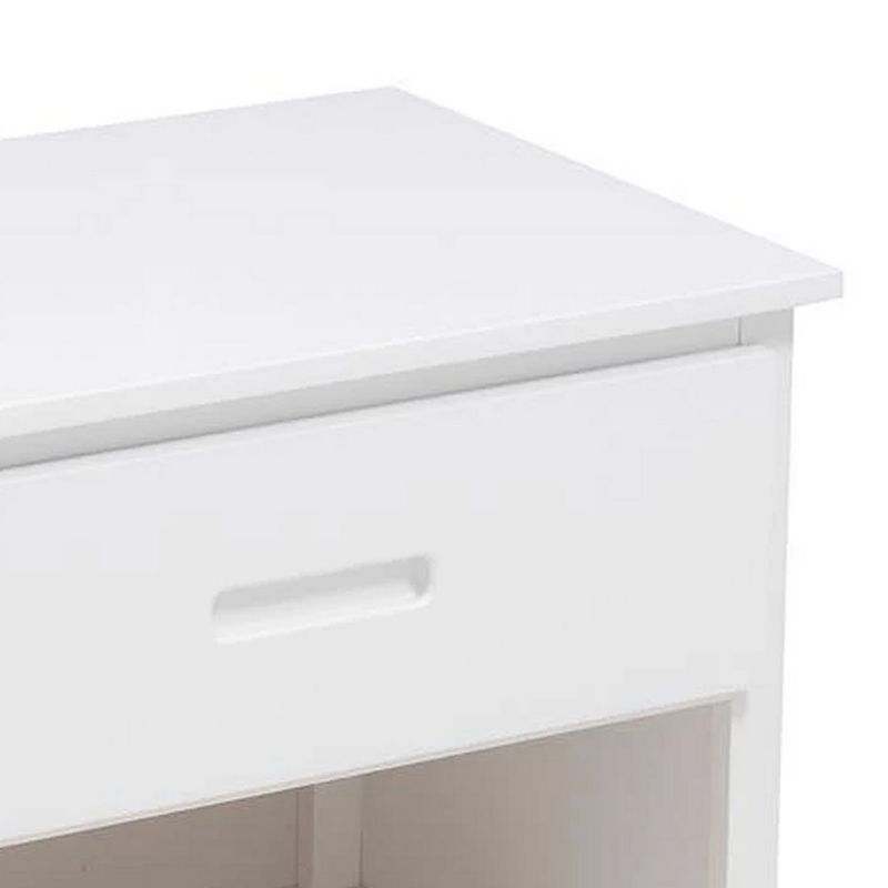 Wooden Night Stand With Bottom Shelf， White